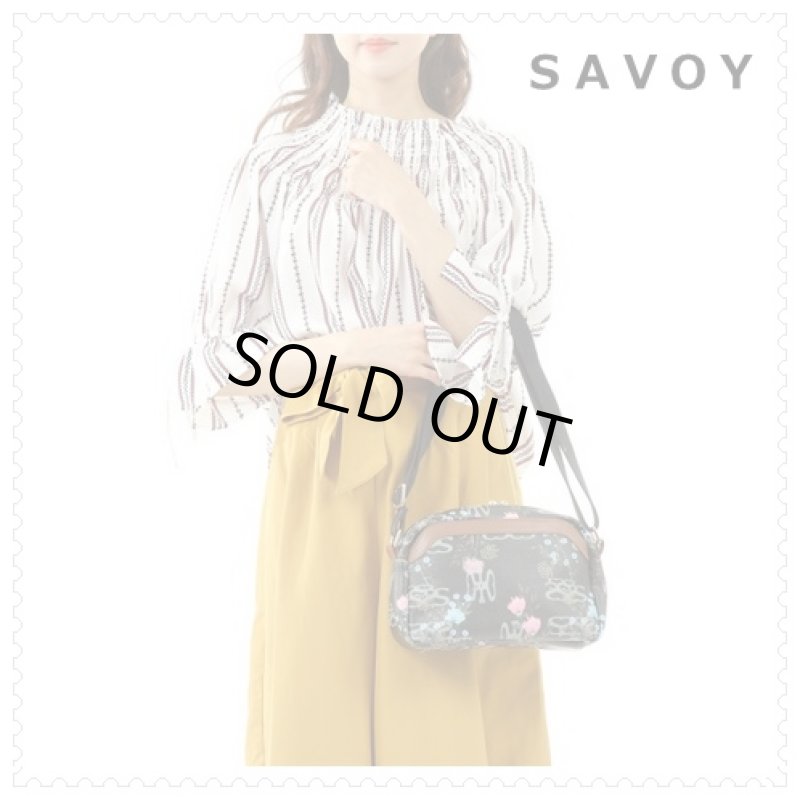 画像1: サボイSAVOYレディース花柄ｘサボイロゴ合皮ショルダーバッグ＜sale＞ (1)