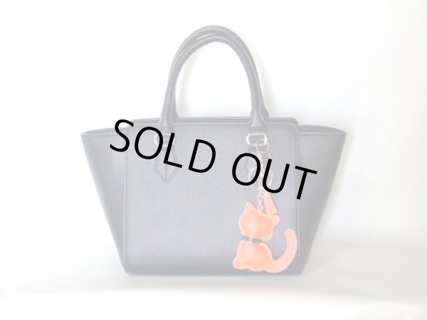 画像4: 愛猫家におすすめ！高級感ある合皮バッグチャーム（猫）ストラップ／オレンジ＜送料無料＞ (4)