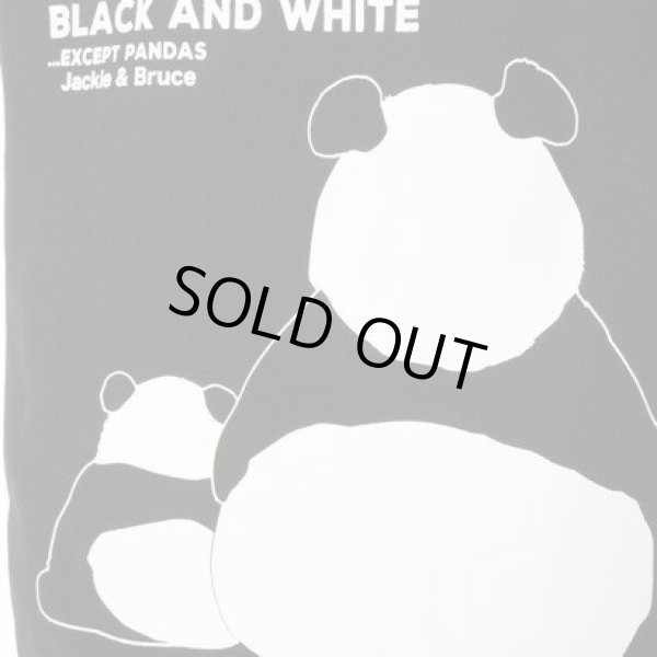 画像5: 親子パンダ柄かわいい天ファスナートートバッグ／ブラック (5)