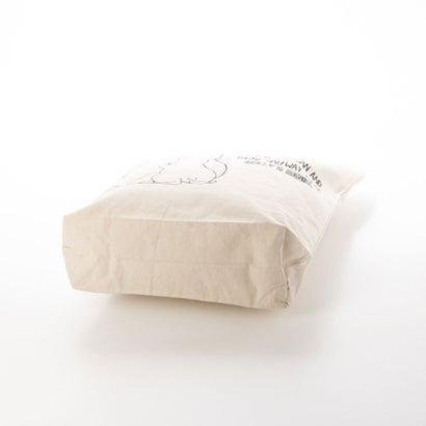 画像8: ブルドッグ親子イラスト愛らしい天ファスナー帆布キャンバストートバッグ／アイボリー (8)