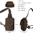 画像5: ＜訳あり＞＜値下げ＞厚みのあるオイルドレザーメンズ本革ボディバッグ／ブラウン＜送料無料＞ (5)