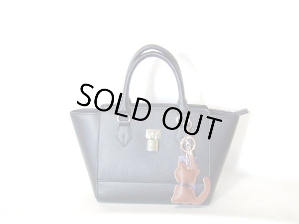 画像4: 愛猫家におすすめ！高級感ある 合皮バッグチャーム（猫）ストラップ／ブラウン＜送料無料＞  (4)