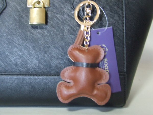画像5: 高級感ある合皮バッグチャーム（くま）ストラップ／ブラウン (5)