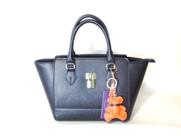 画像4: 高級感ある合皮バッグチャーム（くま）ストラップ／オレンジ (4)