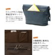 画像2: シンプルレザーかっこいいＡ４ファイル対応合皮ショルダーバッグ／ネイビー (2)