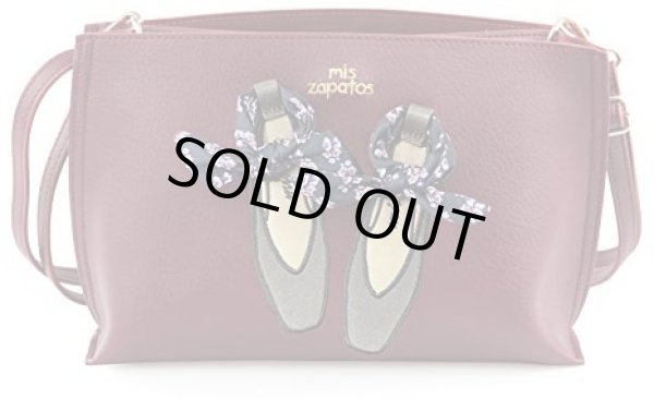 画像1: ＜mis zapatos＞パンプスリボン合皮ショルダーバッグ／ワイン (1)