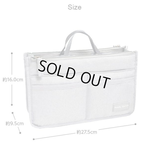 画像8: ポケット１３個バッグインバッグかばんの中をすっきり整頓／グレー＜メール便ok＞ (8)