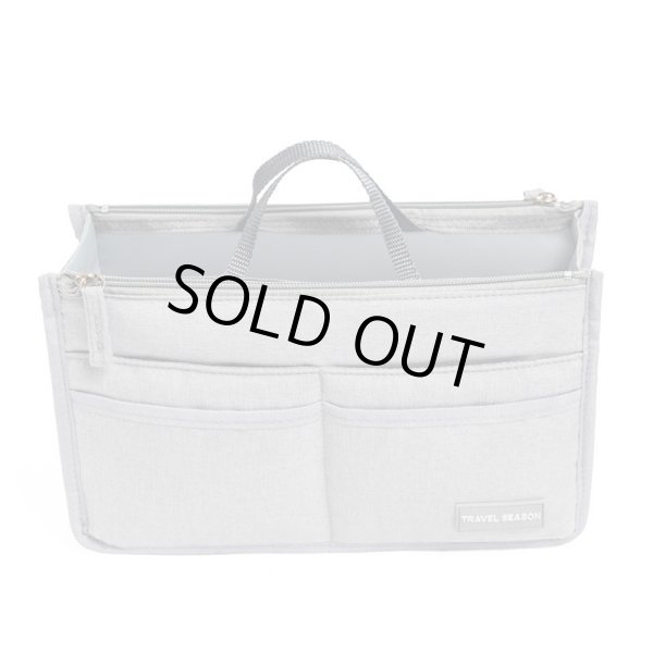 画像4: ポケット１３個バッグインバッグかばんの中をすっきり整頓／グレー＜メール便ok＞ (4)