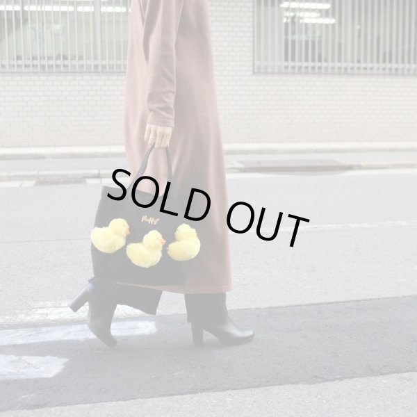 画像5: 注目度◎３匹ひよこぬいぐるみがくっついたかわいいミニトートバッグ／ブラック (5)