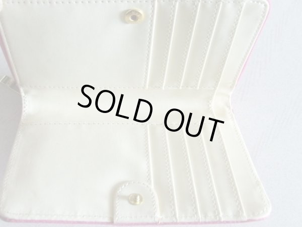 画像6: ＜訳あり＞ビビットピンク花柄裏地レディース合成皮革ラウンドファスナー二つ折り財布 (6)