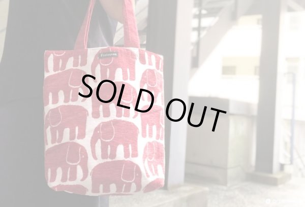 画像5: 北欧フィンレイソン【Finlayson】エレファンティレッドマチ付きトートバッグ (5)