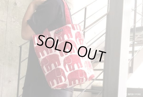 画像6: 北欧フィンレイソン【Finlayson】エレファンティレッドマチ付きトートバッグ (6)