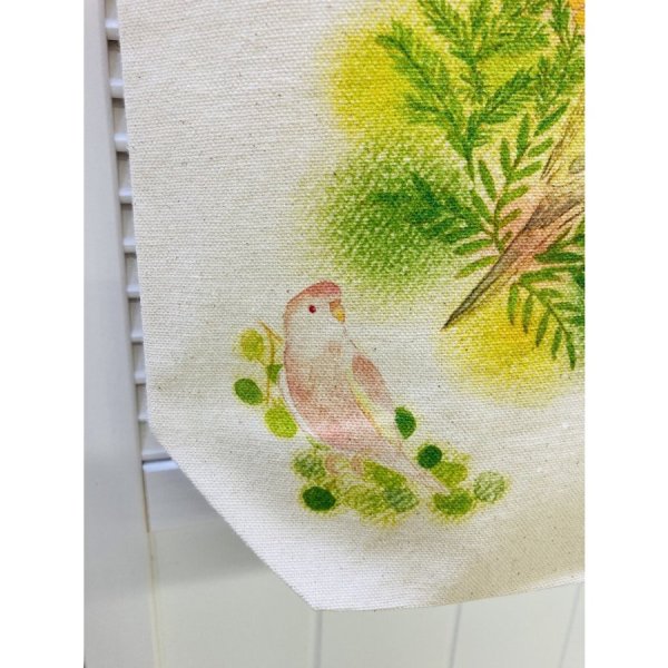 画像6: インコの森☆綺麗なパステル調色合いの帆布トートバッグ (6)