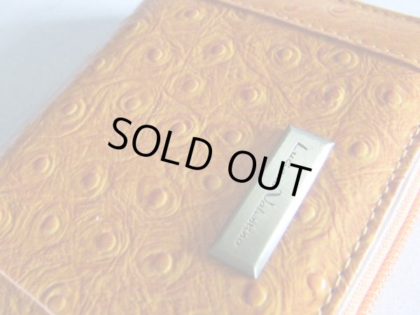 画像6: ＜訳あり＞レディースオーストリッチ風合成皮革ラウンドファスナー二つ折り財布／オレンジ (6)