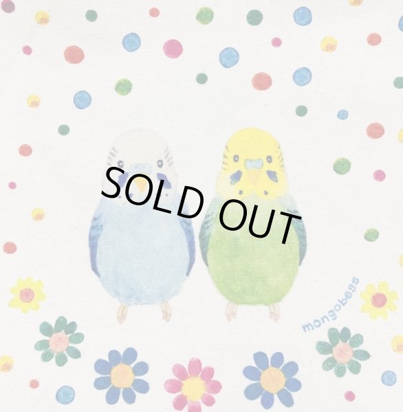 画像3: セキセイインコ綺麗なパステル調色合いの帆布トートバッグ (3)