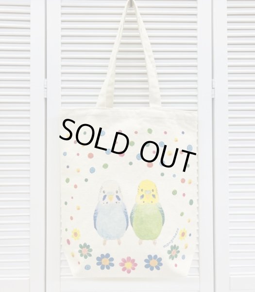 画像2: セキセイインコ綺麗なパステル調色合いの帆布トートバッグ (2)