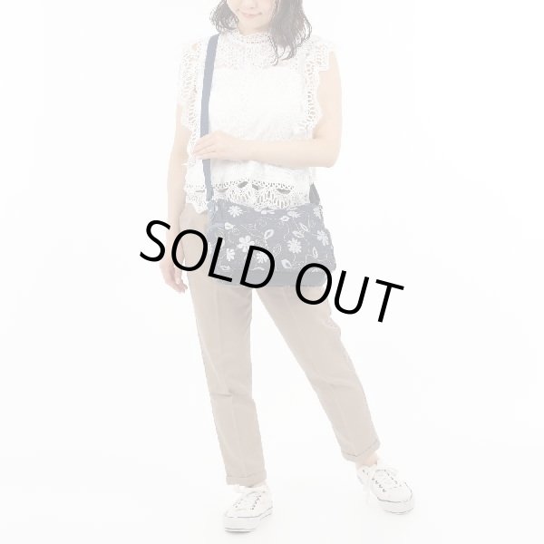 画像6: サボイ(SAVOY)レディースデニム素材に花模様をプリントしたシンプルデザインショルダーバッグ (6)