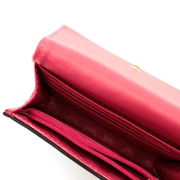 画像3: サボイ(SAVOY)牛革にオリジナルのモノグラム柄を型押ししたミニサイズ財布レディース/ブラックピンク (3)