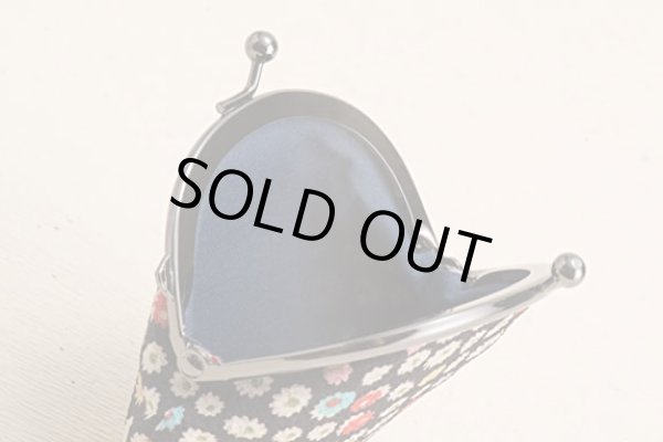 画像5: 京友禅2.6寸レディース手のひらサイズのがま口財布箱入り／ブルー（日本製） (5)