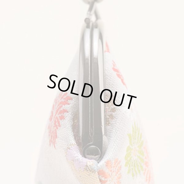 画像5: 西陣織2.6寸レディース手のひらサイズのがま口財布箱入り／扇面エンジ（日本製） (5)