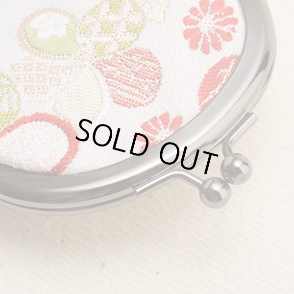 画像3: 西陣織2.6寸レディース手のひらサイズのがま口財布箱入り／扇面エンジ（日本製） (3)