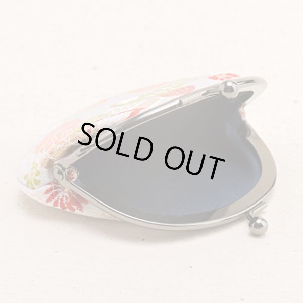 画像4: 西陣織2.6寸レディース手のひらサイズのがま口財布箱入り／扇面エンジ（日本製） (4)