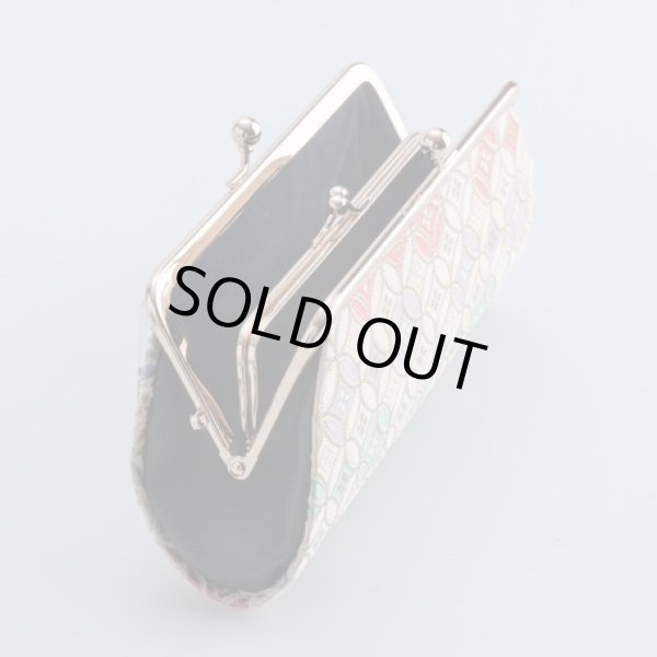 画像2: 西陣織5.0寸親子がま口財布/赤桜（日本製） (2)