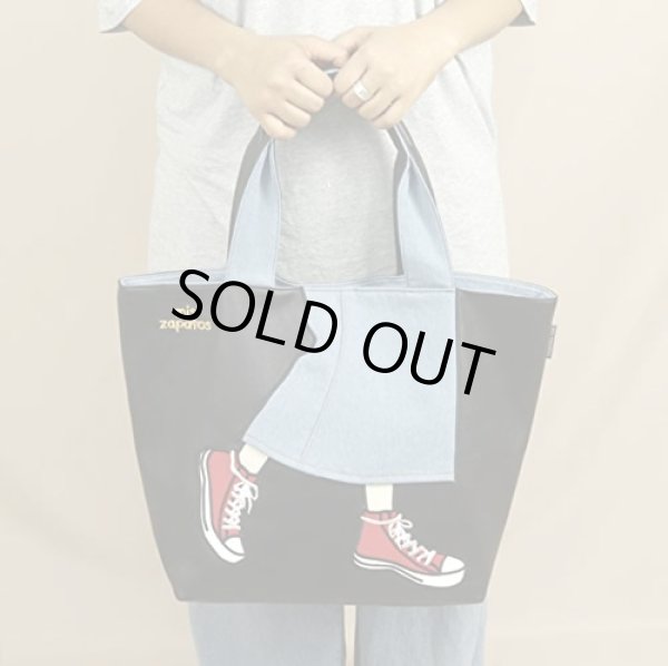 画像5: 合皮ロングスカート柄トートバッグ 【mis zapatos】/ブラック (5)