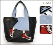 画像3: 合皮ロングスカート柄トートバッグ 【mis zapatos】/ブラック (3)