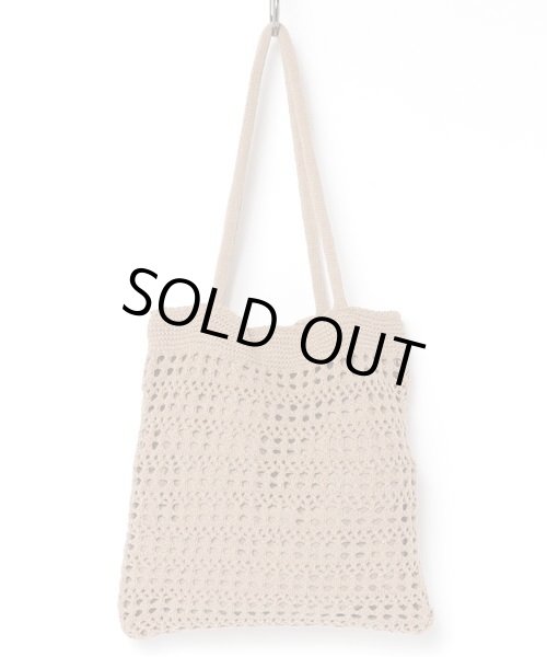 画像4: かわいいフラワークロシェトートバッグ/ネイビー (4)