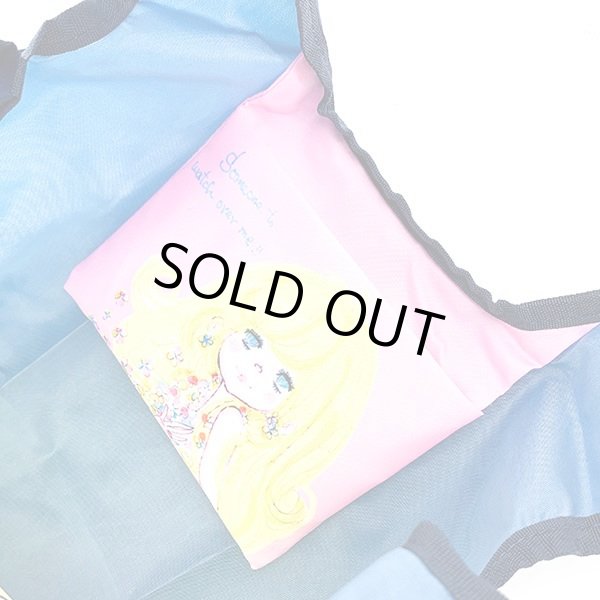 画像5: 水森亜土おしゃれでかわいいエコバッグ（レジ袋タイプ）サムワン/ネイビー (5)