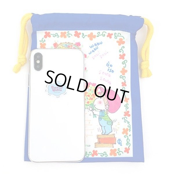 画像6: 水森亜土レトロポップな色鮮やかな巾着マド／ブルー (6)