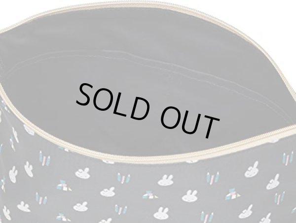 画像5: ミッフィージャガード織 ショルダー付き２wayポーチ/ブラック (5)