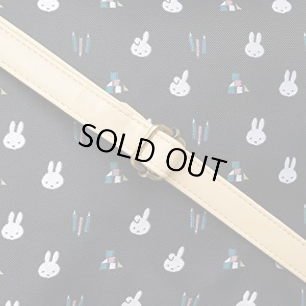 画像4: ミッフィージャガード織 ショルダー付き２wayポーチ/ブラック (4)