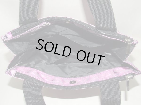 画像9: ＜訳あり＞３室式ジャガード織トートバッグＡ４/紫ピンク (9)