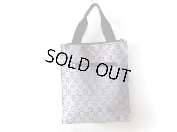 画像2: ＜訳あり＞３室式ジャガード織トートバッグＡ４/グレー (2)