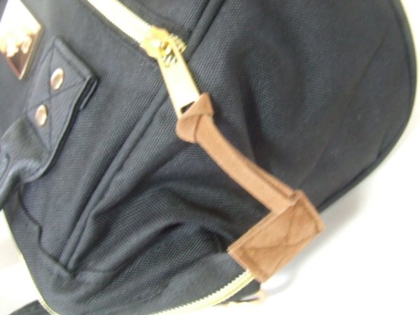 画像7: (訳あり）おしゃれな広口ワイヤー入り2wayショルダーバッグ／ブラック (7)