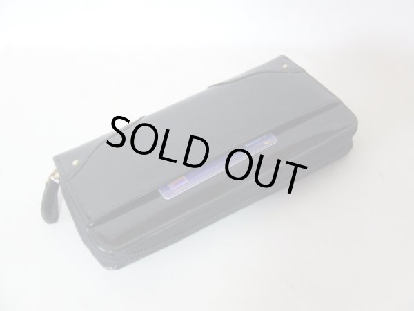 画像4: （訳あり）エナメルPINKY ♡SWEETラウンド長財布/ブラック (4)