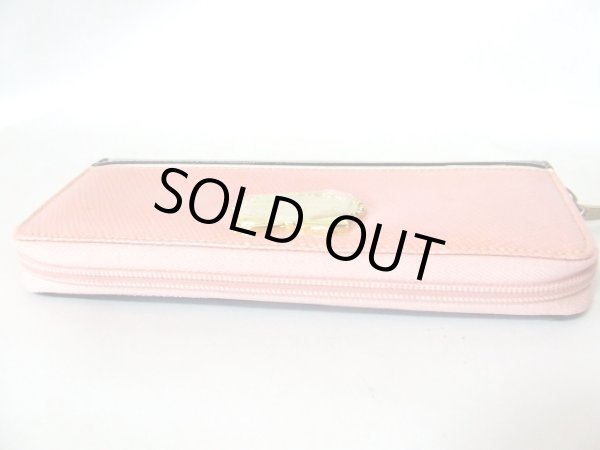 画像7: （訳あり）エナメルリボンモチーフのかわいいラウンド長財布/サーモンピンク (7)