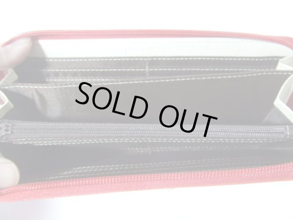 画像8: （訳あり）エナメルリボンモチーフのかわいいラウンド長財布/レッド (8)