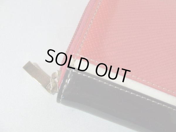 画像6: （訳あり）エナメルリボンモチーフのかわいいラウンド長財布/レッド (6)