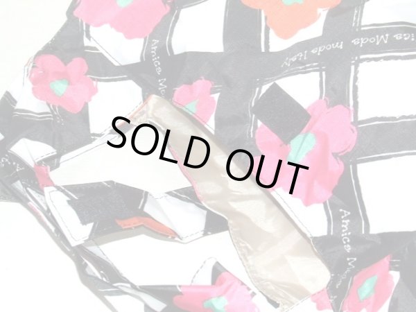 画像4: 【訳あり】<超お買得＞フラワーチェック携帯エコバッグ/ブラック (4)