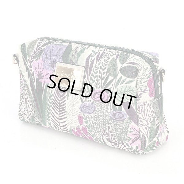 画像1: ＜リトンII＞色鮮やかでおしゃれな花柄2WAYポーチ＆ショルダーバッグ/グレー (1)