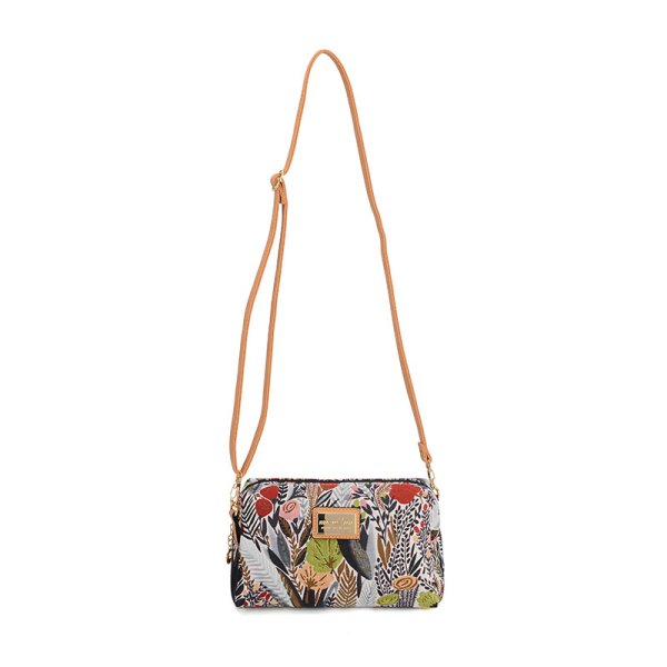 画像6: ＜リトンII＞色鮮やかでおしゃれな花柄2WAYポーチ＆ショルダーバッグ/ブラック (6)