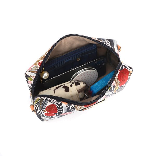 画像5: ＜リトンII＞色鮮やかでおしゃれな花柄2WAYポーチ＆ショルダーバッグ/グレー (5)