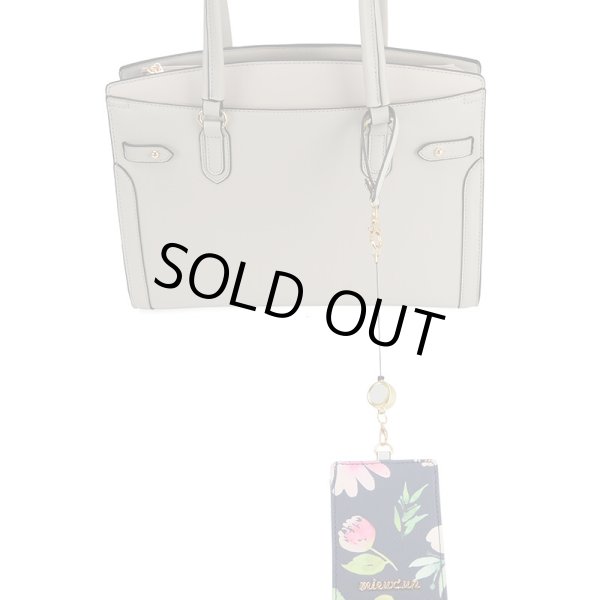 画像4: 可愛らしくおしゃれな花柄のリール付きシングルICカードケース/ブルー (4)