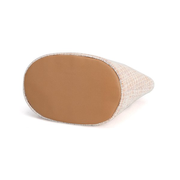 画像3: ツイード素材バケツ型手提げハンドバッグ【マガトVI】ファーチャーム付き/ブラック  (3)