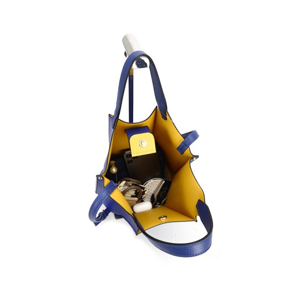 画像6: 洗練されたデザインバケツ型２way手提げバッグ【カプシーヌ】/ブラック (6)