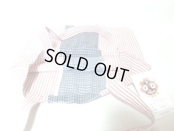 画像4: (訳あり）インド綿ストライプトートバッグ/Ｃ (4)