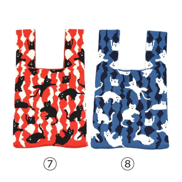 画像6: ＜値下げ＞人気おしゃれでかわいいカジュアル 軽量小さめニットバッグ（６柄有） (6)